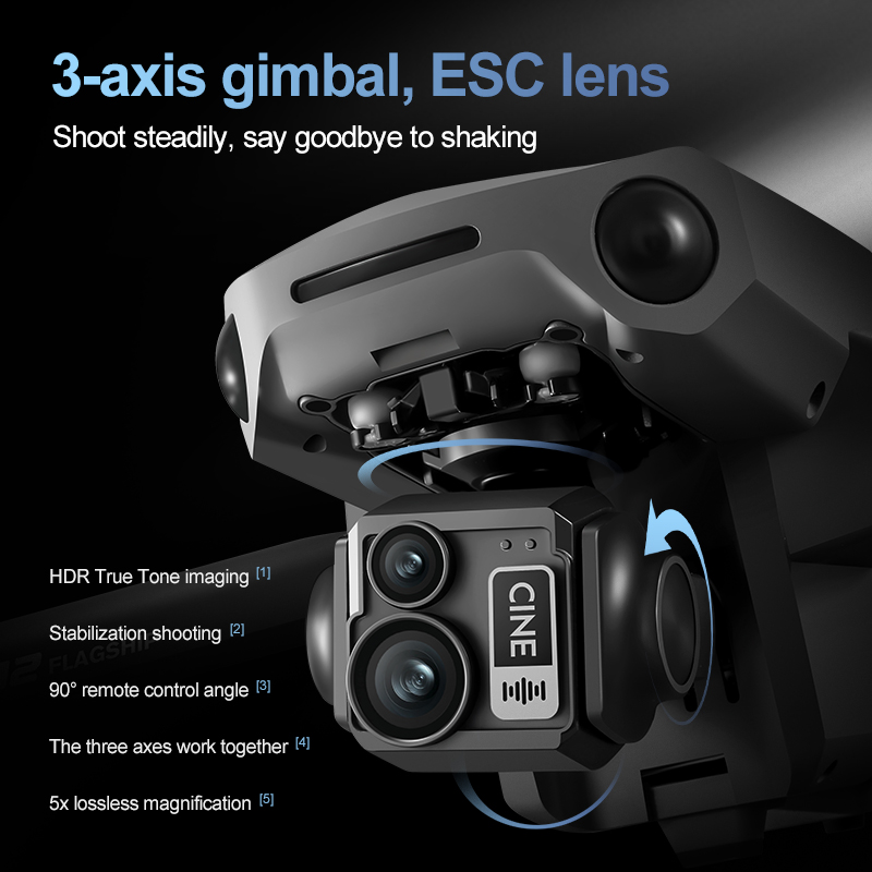 8K 3 Axis Gimbal Brushless 7.2 - Drone Rc App recension och pris