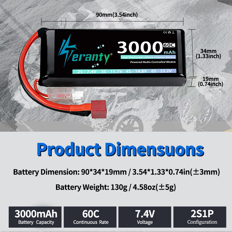 TERANTY 2S 3000mAh Lipo Batter - Drone Rc Link recension och pris