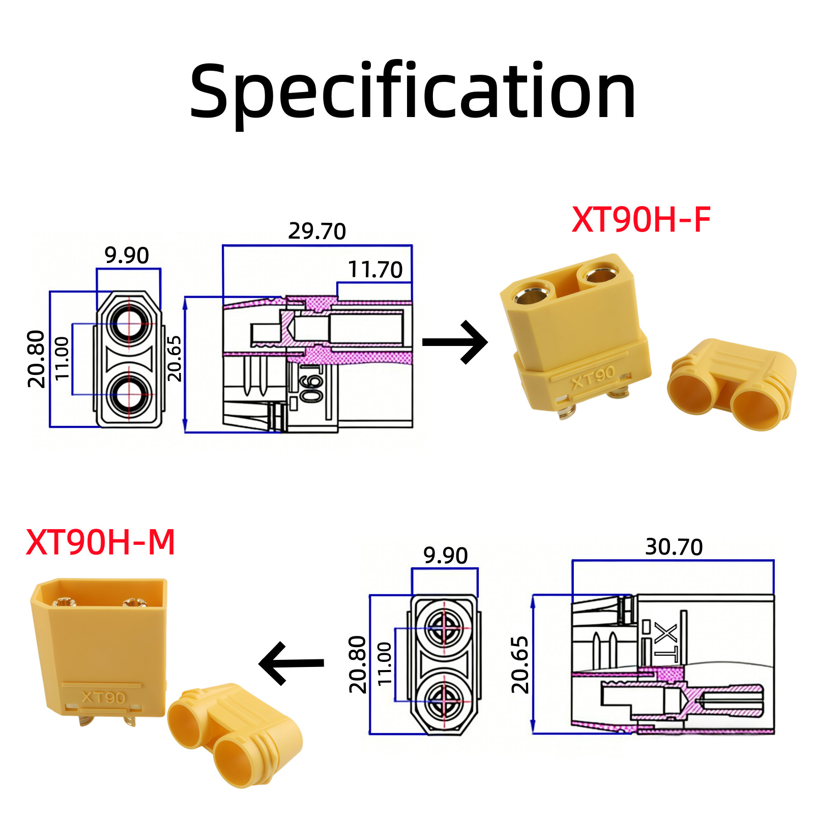 XT90 Male Female Connector Plu - Drone Rc Link recension och pris