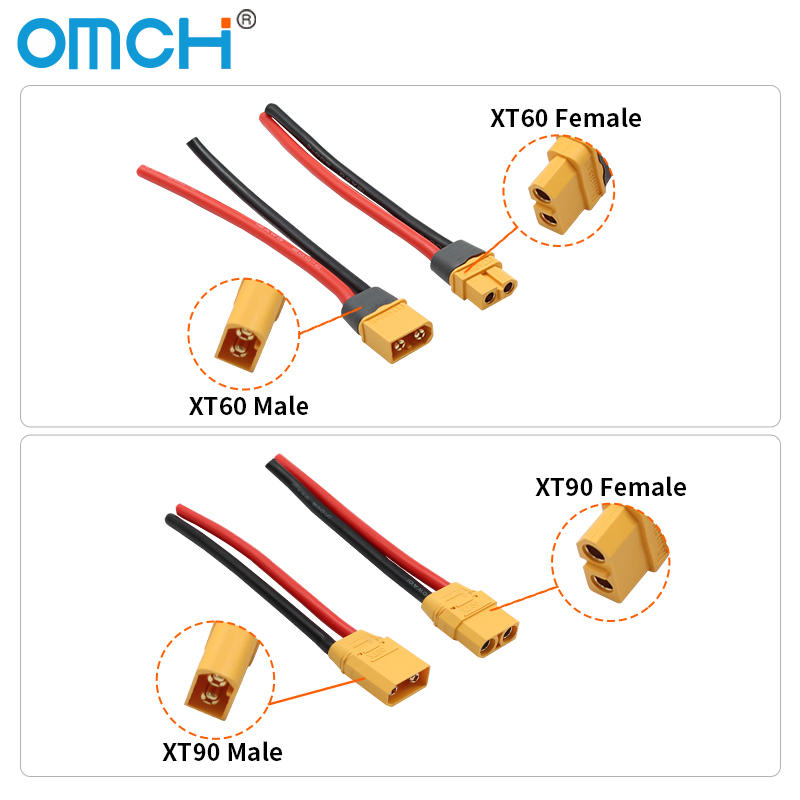 OMCH XT60 12/14AWG XT90 10AWG  - Drone Rc Link recension och pris