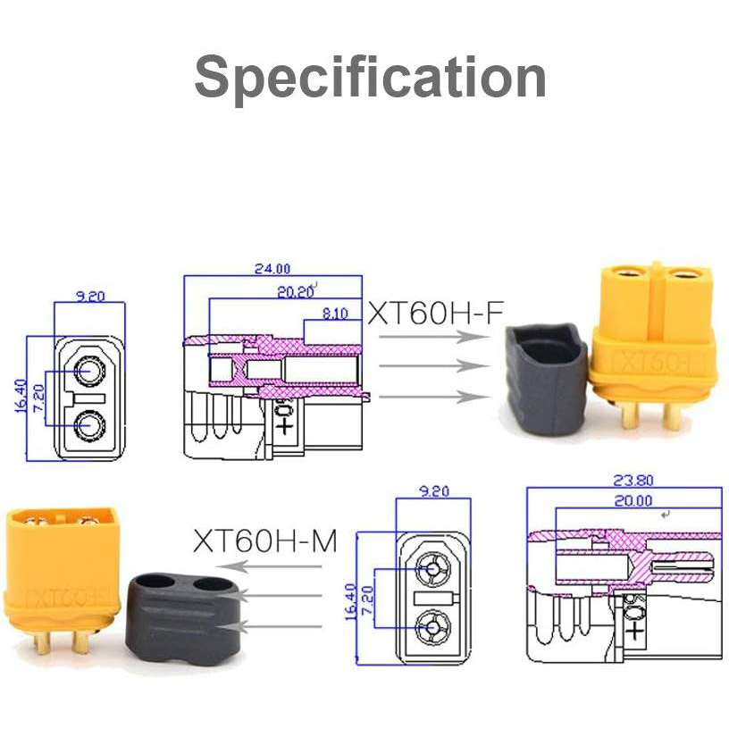 5 Pairs XT60H Connector Plug w - Drone Rc Link recension och pris